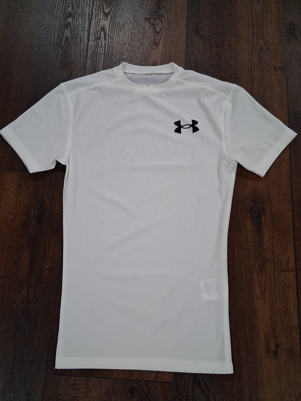 Under Armour White Short Sleeve Training Tee with Black Logo
